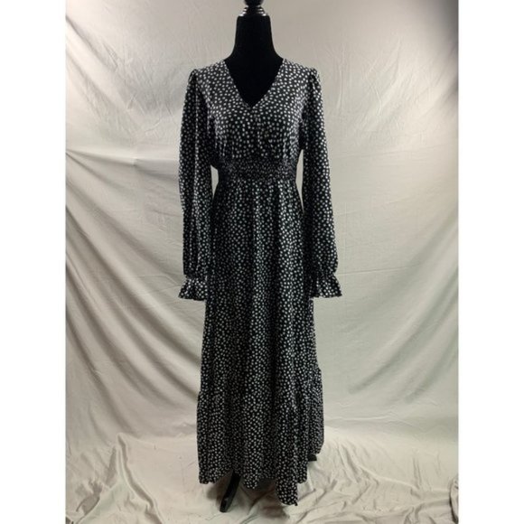 Boho Floral Print Flounce Sleeve Shirred Dress - Picture 6 of 7